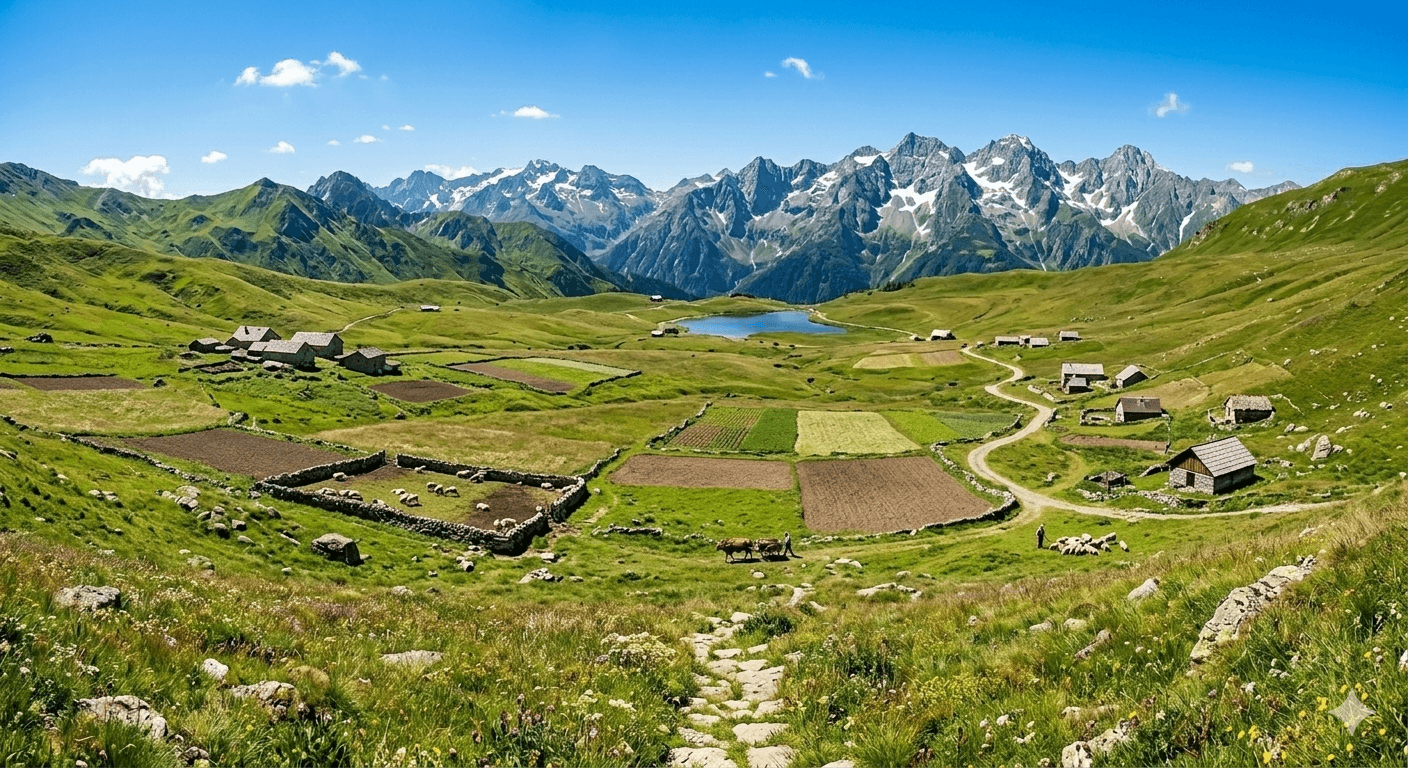 alpine village meadows snowy peaks.jpg