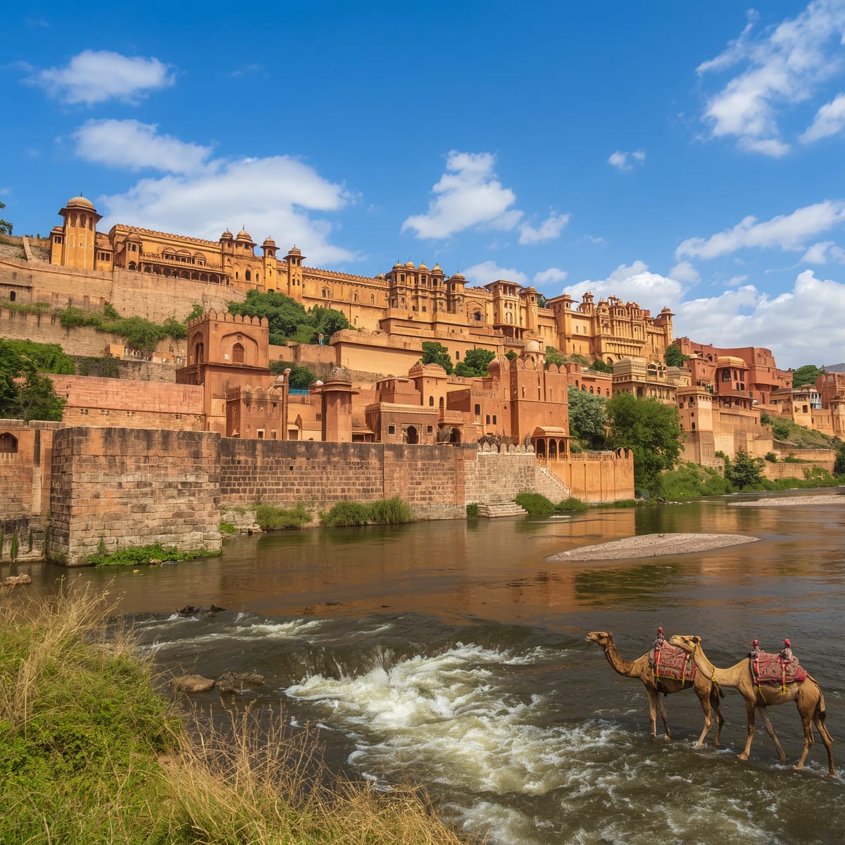 amer fort jaipur river camels.jpg