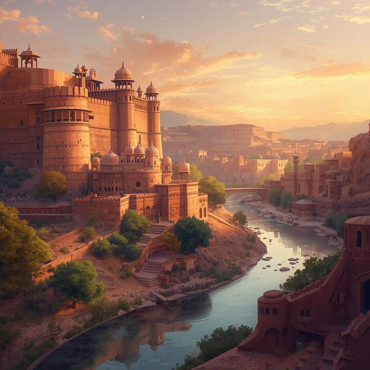 ancient fort river town sunset.jpg