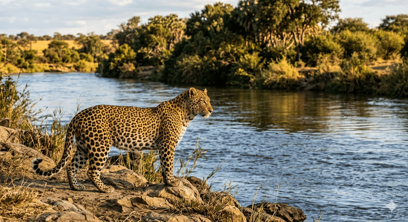 leopard riverbank savannah wildlife.jpg